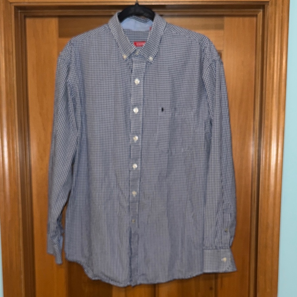 Men's Izod Blue Checkered Shirt